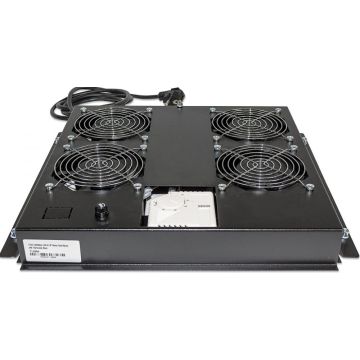 Ventilatorunit, 4 ventilatoren, Dakmontage, Thermostaat, Zwart