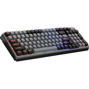 Cooler Master MK770, Bedraad en draadloos, USB + RF Wireless + Bluetooth, Mechanische keyswitch, QWERTY, RGB LED, Zwart, Grijs