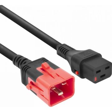 POWERCORD C19L-C20DL BK 1.0M. 1 stk