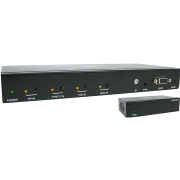 Tripp Lite 4-Port over Cat6 Presentation SwitchExtender Kit - 4K 60 Hz HDMI, DP & USB-C, VGA, UHD, 4:4:4, HDR, PoC, 125 ft., TAA
