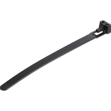 StarTech.com 12cm(5") Reusable Cable Ties, 7mm(14") wide, 30mm(1-18") Bundle Dia. 22kg(50lb) Tensile Strength, Releasable Nylon Ties, IndoorOutdoor, 94V-2UL Listed, 100 Pack, Black - Nylon 66 Plastic