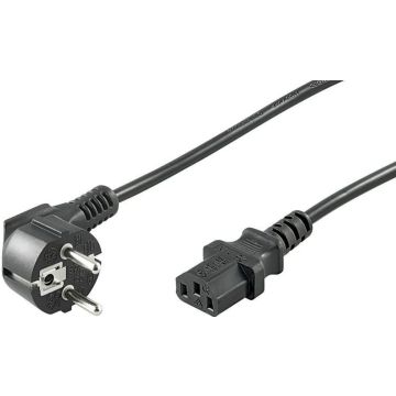 Power Cord CEE 7/7 - C13 10m Angled Schuko, Black, 10A