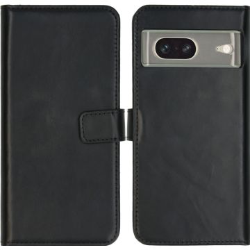 Selencia Echt Lederen Bookcase Google Pixel 7 - Zwart