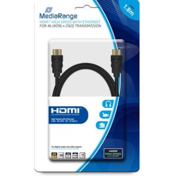 MediaRange HDMI HighSpeed Ethernet Anschlussk. 18Gibt/s 1,8m