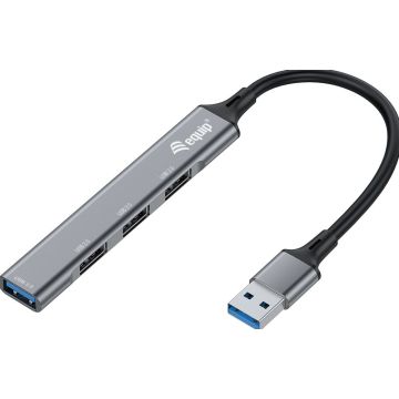 Equip USB-Hub 4-Port 1x3.0/3x2.0 USB->USB3.0 o.voeding grijs