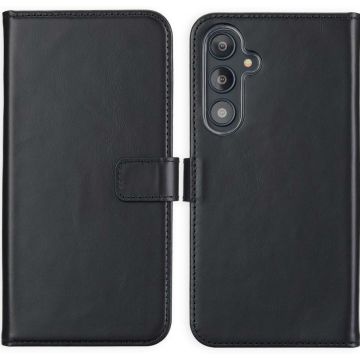 Selencia Echt Lederen Bookcase Samsung Galaxy S24 FE - Zwart