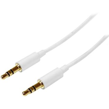 StarTech.com 1 m witte Slim 3,5 mm stereoaudiokabel - MM