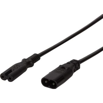 LogiLink Stroomkabel verleng, 2m, zwart