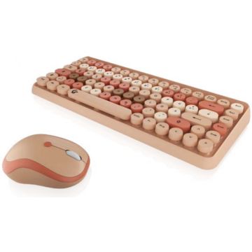 KeySonic Desktop-Set KSKM-5200M-RF (DE) Wireless sand/creme