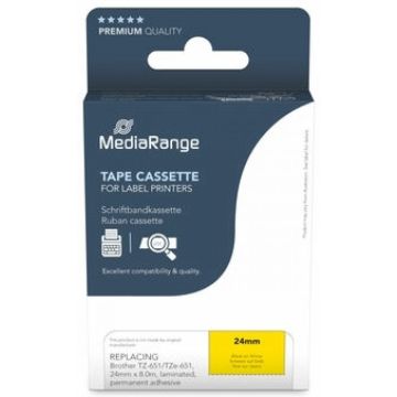 MediaRange Schriftbandka. Brother TZ-651/TZe-651 24mm 8m zwart