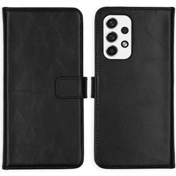 Selencia Echt Lederen Bookcase Samsung Galaxy A53 - Zwart