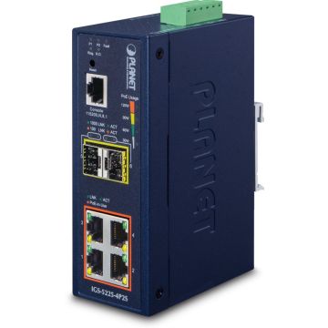 PLANET Industrial L2+ 4-Port 1000T 802.3at PoE + 2-Port SFP