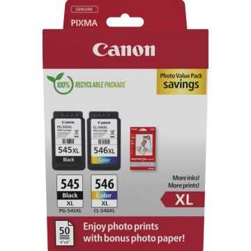 Canon PG-545XLCL-546XL Photo Paper Value Pack - 2