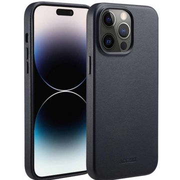 Accezz MagSafe Leather Backcover iPhone 14 Pro Max - Onyx Black