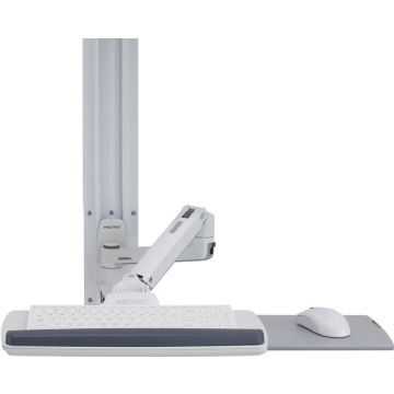 Ergotron LX Wall Mount System - Bevestigingskit (muurarm, muishouder, toetsenbordarm, 2 kabelkanalen, polssteun, wandgeleider 10", wandgeleider 34")