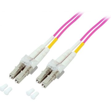 Duplex Jumper LC-LC 50/125,OM4,LSZH,erika violet,2.0mm,2m