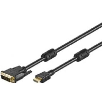 Cable DVI-D 18+1/HDMI A M/M 1m  black