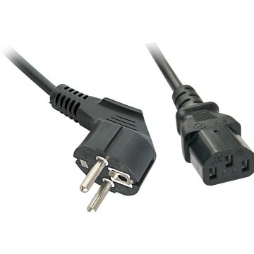 Lindy IEC-Netzkabel 0.7m Schuko-Winkelst. IEC320C13