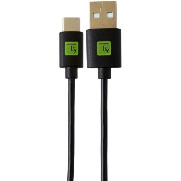 Techly USB2.0 Kabel ST Typ-A - ST Typ-C schwarz, 0,1m