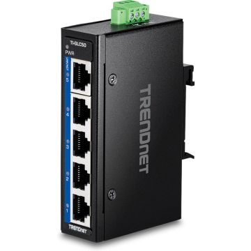 TRENDnet 5-Port Industrial Gigabit DIN-Rail Mini Switch