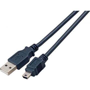 EFB USB2.0 Kabel A-Mini B (5polig),St.-St.,1,0m,zwart,Classic