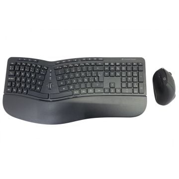 CONCEPTRONIC Wireless Keyboard+Mouse,ergo,Layout spaans zwart