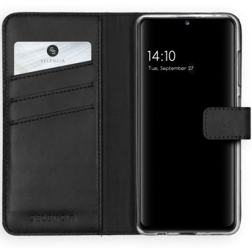 Selencia Echt Lederen Bookcase Samsung Galaxy A41 - Zwart