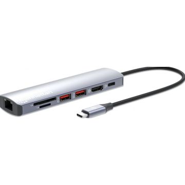 MANHATTAN 7-in-1 4K USB-C Dockingstation 1xHDMI 2xUSB 10Gb/s