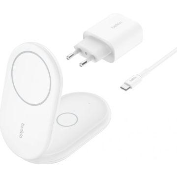 BELKIN Qi2 15w Magnetic 2in1 Stand White