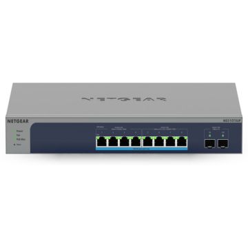 NETGEAR 8-poorts Multi-Gigabit/10G Ethernet Ultra60 PoE++ Smart Switch met 2 SFP+ poorten (MS510TXUP) - Switch