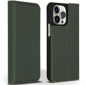Accezz Premium Leather Slim Bookcase iPhone 14 Pro Max - Groen