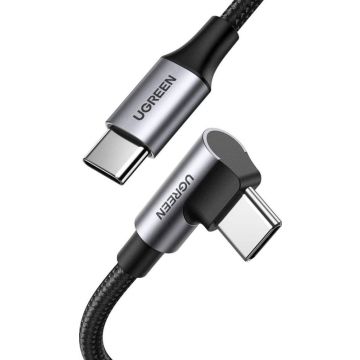 70643 USB-C 2.0 naar USB-C 2.0 90o Hoek1m 5A