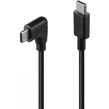 LINDY USB 2.0 Type C Kabel, 90° gewinkelt 1m