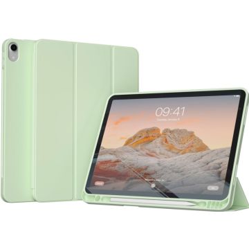 Accezz Smart Silicone Bookcase iPad Air 11 inch (2024) M2 / Air 5 (2022) / Air 4 (2020) - Lichtgroen