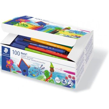 STAEDTLER Fasermaler Noris Club 100ste Schulbox Set