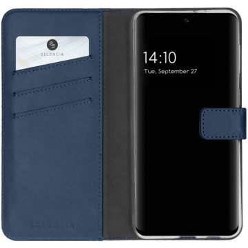 Selencia Echt Lederen Bookcase Samsung Galaxy A32 (5G) - Blauw