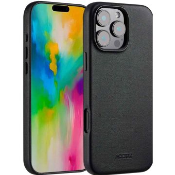 Accezz MagSafe Leather Backcover iPhone 16 Pro Max - Onyx Black