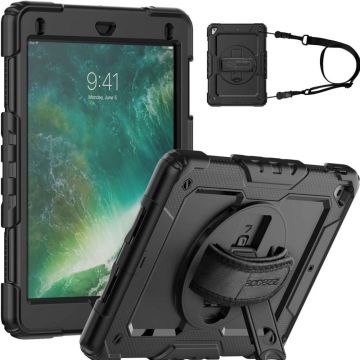 Accezz Rugged Backcover met schouderstrap iPad (2017 / 2018) - Zwart