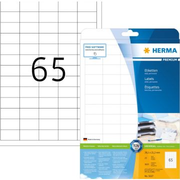 Herma 5027 Etiketten wit 38,1x21,2 Premium A4 1625 st.