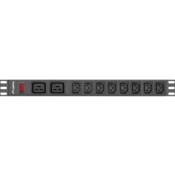 Lanberg PDU stekker omlijsting 19" 1U 16A 2fach C19 8 wegs IEC