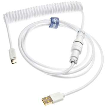 Ducky Heaven White Coiled USB Cable V2 - toetsenbordkabel