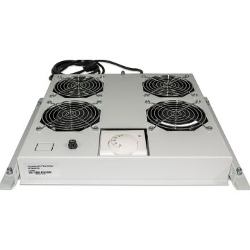 Ventilatorunit, 4 ventilatoren, Dakmontage, Thermostaat, Grijs