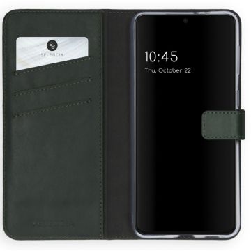 Selencia Echt Lederen Bookcase Samsung Galaxy S21 - Groen