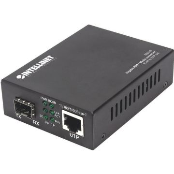 Intellinet Gigabit PoE + media omzetter RJ45 SFP 120km