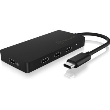 USB Hub ICY BOX USB-C 4xPort Black 100W, Black, 10Gbit/s, USB-C 3.2