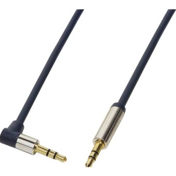 Audio-Kabel,3,5mm 3-Pin/M (90°) zu 3,5mm 3-Pin/M,blauw,0,75m