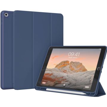 Accezz Smart Silicone Bookcase iPad 9 (2021) 10.2 inch / iPad 8 (2020) 10.2 inch / iPad 7 (2019) 10.2 inch - Donkerblauw