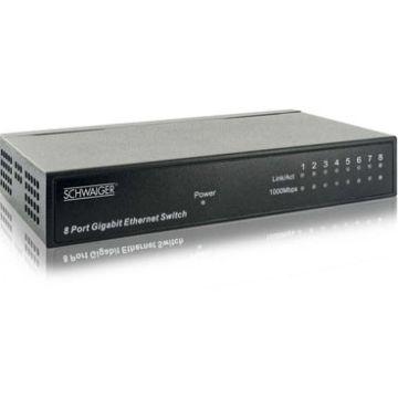 Schwaiger netwerk Switch 8-Port 10/100/1000 Mbit/s