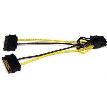 StarTech.com 15cm SATA Voeding naar 8-pins PCI Express Videokaart Voeding Verloopkabel - Voedingskabel
