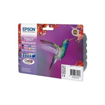 Epson T0807 Multipack - Zwart, geel, cyaan, magenta, lichtmagenta, lichtcyaan